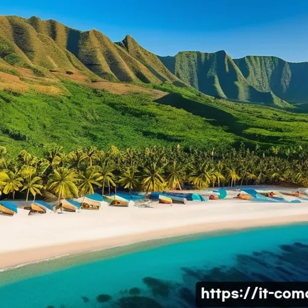 코모로 내전과 평화 과정 - "A picturesque aerial view showcasing the untouched natural beauty of the Comoros. The scene feature...