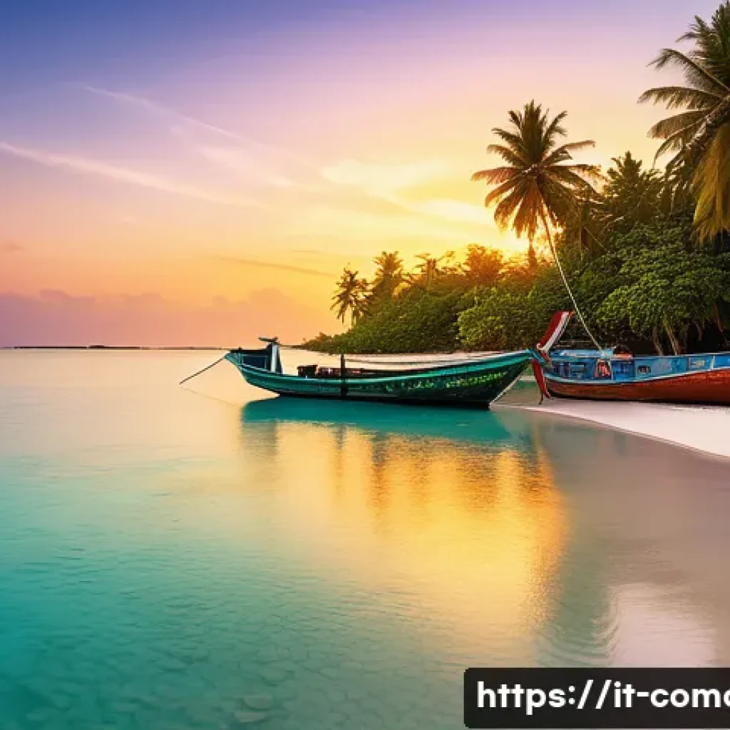 코모로 여행 사진 촬영 명소 - A stunning panoramic view of Ndzuwani&rsquo;s pristine white sandy beach stretching endlessly under a soft...