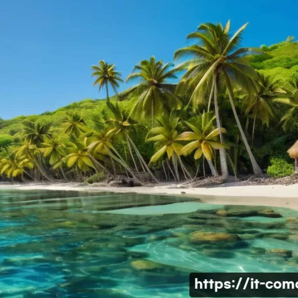 코모로 해안선 보존 프로젝트 - A vibrant coastal scene in the Comoros showcasing local communities actively engaged in environmenta...