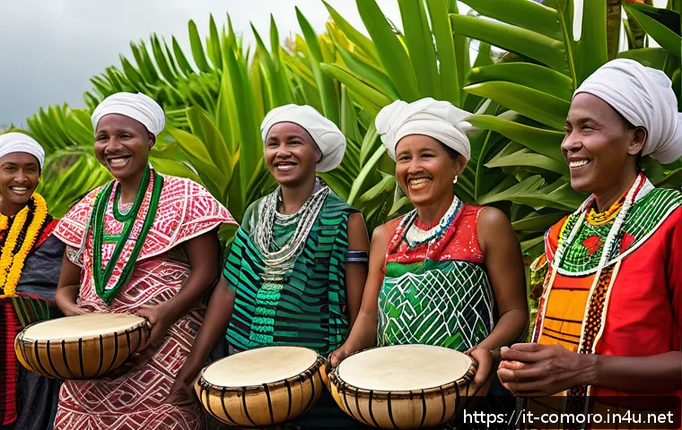 코모로 축제와 공휴일 - A vibrant outdoor scene during the Ndundu festival in the Comoros Islands, showcasing a diverse comm...